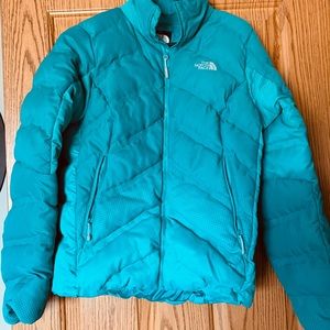North Face size small coat jacket puffer down teal